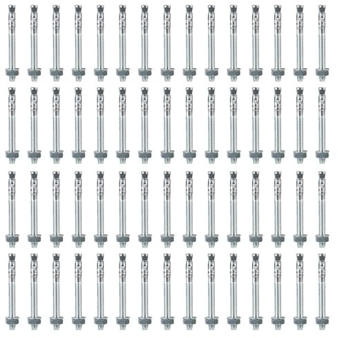 Perno Ancoraggio M10 x 90mm, 50 pezzi Bullone di ancoraggio in acciaio al carbonio M10 Perni Ancoraggio per fissaggio carichi pesanti, calcestruzzo, muratura, pietra, mattoni, posa rapida