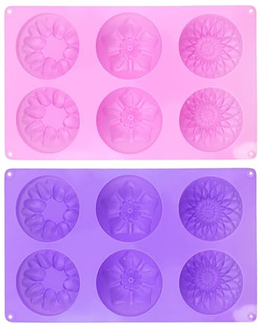 Moldes Con Estampado De Flores De 2 Piezas, Moldes Para Chocolate, Moldes Para Hornear, Moldes De Silicona, Moldes Resistentes A Altas Temperaturas
