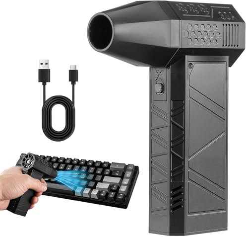 Elektrische Staubgebläse 130000 U/min Cordless Compressed Air Duster Blower 3-Gang Gebläse Akku Druckluftspray Air Turbo Jet Fan für PC Reinigungsset, Auto,Tastatur Reinigung, Sofa Luftdruckspray