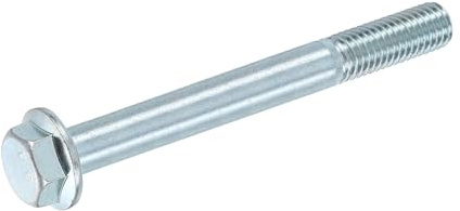 sourcing map Boulon hexagonal à bride métrique M8-1,25 x 100 mm Filetage partiel DIN 6921 Boulons hexagonaux en acier au carbone plaqué zinc/bleu/blanc