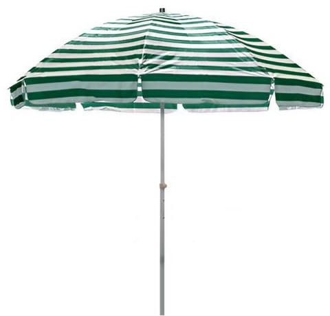 Parasol de Plage rayé 200/220/250 cm, Parasol de Jardin Portable, pare-soleil d'extérieur avec Protection UV50+ pour Piscine,Cour, pelouse(Green,220cm(7.2ft))