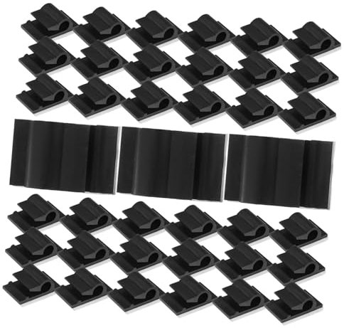 DIYEAH 50pcs Self-Adhesive Cable Clips Cable Management for Desk Organization Black