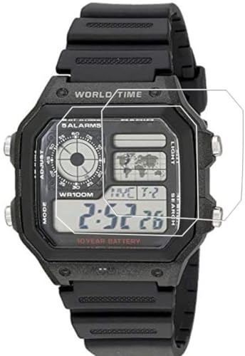 Panlouting 2 Pezzi | Pellicola Protettiva Anti-Graffio Copertura Totale compatibile con Orologi Casio AE-1200/AE-1300