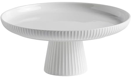 home&you Servierplatte Linioso Weiß 11,5 | Hochwertiges Wohnaccessoire für Ihr Zuhause | Elegantes Design & Stilvolle Optik | Praktisch für Küche Bad & Wohnzimmer | Langlebige Qualität