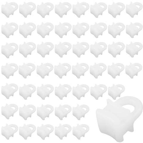50 Pcs Curtain Track Gliders Hooks for VW Campervan Caravan Curtain Hooks Plastic Smooth Gliding Hooks for Ceiling Rail, Window, Door, Shower, Campervan Glider Effortless Gliding Rail Slider