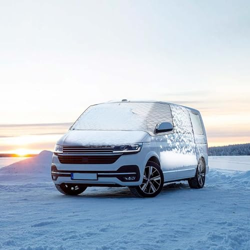 ASBHFC Thermomatte für Wohnmobil Camper und Transporter für Ford Tourneo Custom (V362 V710 2013-2025 2026), Front- und Seitenscheiben Abdeckung, Sonnenschutz, Sichtschutz und Frostschutz,White