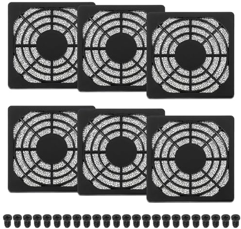 PATIKIL 60mm Fan Filter Grill, 6 Pcs Plastic Ventilation Dustproof Grill Covers Cooling Ventilator with Screws for Industry Workshop Computer Case Refrigerators Air Conditioning, Black