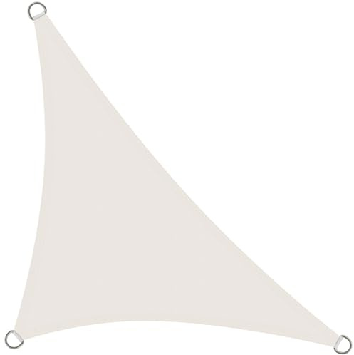 Rivenlo Tenda a Vela Ombreggiante Impermeabile Triangolare 3x3x4,3 m, Protezione Raggi UV 98% Tenda da Sole Parasole per Esterno Giardino Terrazza Balcone, Beige