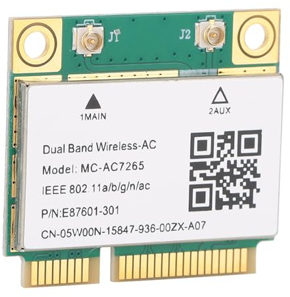 LUCKDANO MC-AC7265 Mini Tarjeta de Red PCI-E Gigabit WiFi Inalámbrico de Doble Banda con 4.2 para Computadoras de Escritorio y Portátiles de Alta Velocidad 1200 Mbps