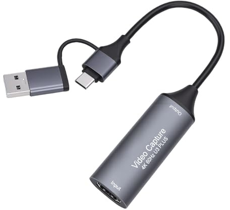 LICAEVEY Carte de Capture Vidéo HDMI 4K, USB 3.0 vers USB C et Un Dispositif de Capture Audio-vidéo à Faible Latence pour L'enregistrement de Jeux en Streaming, Compatible avec Wins OS X