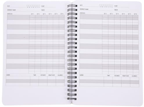HONMEET Carnet de Planification A5 à Spirale pour Gym et Maison, Journal de Fitness en Papier Jaune, Suivi des Mesures et Progrès D'entraînement