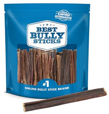 Best Bully Sticks 6 Inch Gullet Sticks - 25 Count (Pack of 1) - Natural, Esophagus Snack, Rawhide Alternative