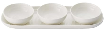 Portmeirion Home & Gifts Schale und Tablett, Porzellan, Weiß, 27,5 x 10 x 3,1 cm