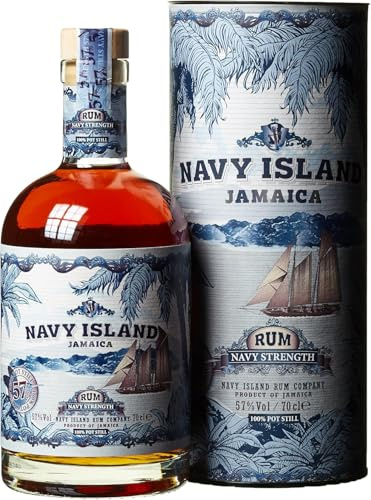 Navy Island | Strength | 100% Potstill Matured Jamaica Rum | 700 ml | 57% Vol. | Natürlicher Geschmack | Blend aus ausgewählten Rumsorten | Intensive Reifung in Ex-Bourbon Fässern