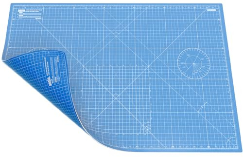 ANSIO Craft Cutting Mat Self Healing A1 Double Sided 5 Layers - Quilting, Sewing, Scrapbooking, Fabric & Papercraft - Imperial/Metric 34 inch x 22.5 inch / 89cm x 59cm - True Blue/Sky Blue