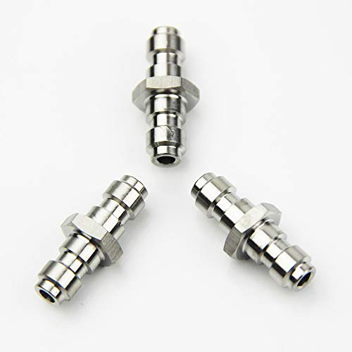 UP100 Edelstahl-Schnellkupplungs-Anschluss, 30 mm Länge, 8 mm Füllnippel, 3 Stück, 4500 PSI, für Schlauch-Setup