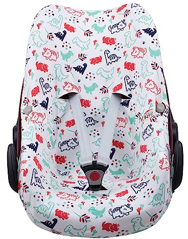 JYOKO KIDS Baby car seat cover liner made cotton compatible with Maxi Cosi Bebé Confort Pebble (Dino Party)
