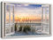 Feeby Bilder - Foto Geschenk - Fensterblick Meer Strand - 90x60 cm 1tlg - Leinwandbilder Wohnzimmer - Wandbild über dem Bett - Bild Schlafzimmer - Aesthetic Zimmer Deko - Modern Pictures