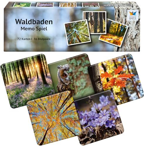 Starnberger Spiele - Waldbaden - Natur Memospiel für Erwachsene, Kinder | Memo Spiel ab 6 Jahren - Geschenk für Natur- und Wald- Liebhaber - Spielspaß für die ganze Familie