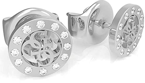 Rate UBE79033 Miniatur Edelstahl Ohrringe Rhodium plattiert Swarovski-Kristall Logo Zaun