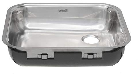 REGINOX L18 4035 SK - Lavandino Lavabo Sottopiano Incasso in acciaio INOX, 100 mm di profondità, senza restringimento, Clean & Care