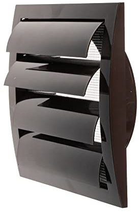 Presa d'aria marrone per cappa di scarico, 150 mm, con schermo e flangia incorporati, copertura per presa d'aria HVAC, tappo di scarico