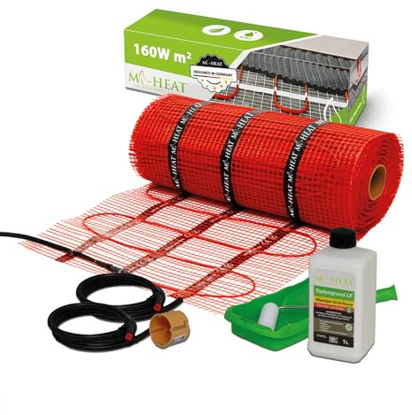 Fußbodenheizung elektrisch 9.0m² Bodenheizung elektrisch | Electric under-floor heating mat - geringer Stromverbrauch schnelle Wärme Bodenheizung - Zertifiziert