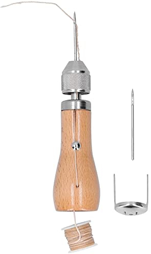 alêne à coudre à la main en cuir Kit d'aiguilles de réparation de piqueuse à main en cuir professionnel pour sacs en toile de maroquinerie bricolageKit d'alène à coudre Leather Tools Leather Tools