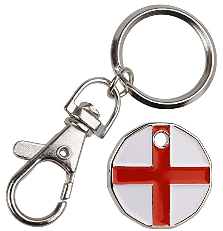Harts 1 unit New Shape £1 coin Trolley Tokens Keyrings Supermarket Locker (St George)