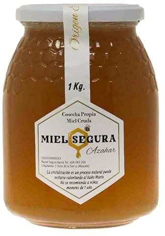 Miel Segura Fleur d’Oranger 1Kg Récolte Propre | Miel Cru 100% Naturel Non Pasteurisé | Riche en Pollen et Enzymes | Origine Espagne | Produit Artisanal Multifonction