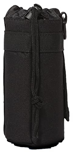 Azarxis Tactical Water Bottle Pouch, Molle Bottle Holder Holster Hydration Carrier Bag with Adjustable Drawstring Open Top for Military Vest Backpack Outdoor Cycling Hiking Camping Running (Black)