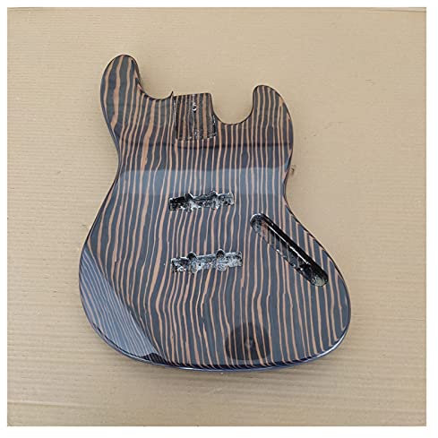 DIY Bausatz E-Gitarre Fertiges Zebra-Muster-Holz-Bass-Gitarren-Körperglanz Unvollendeter Gitarrenbausat