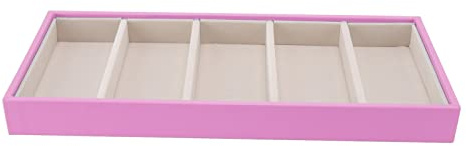 HERCHR Bandeja de terciopelo para gafas, bandeja apilable para exhibición de gafas, bandejas organizadoras de joyas para gafas y soporte para reloj, bandeja organizadora(Rosa)