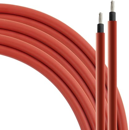 SeKi Solarkabel 4mm² 50 Meter H1Z2Z2-K rot PV Leitung für Solarmodule; bis 1500V; flexibel, doppelte Isolierung, reines Kupferkabel; Ring