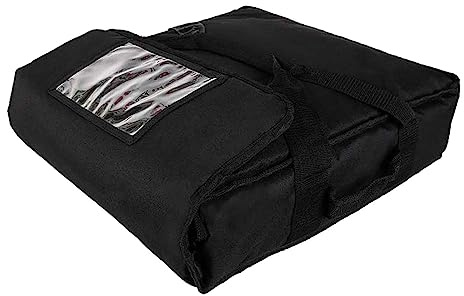Gralara Pizza Develivey Bag Sacchetti per Alimenti Leggero Mantieni Fresco Scalda Pizza Custodia per Il Trasporto Borsa Isolante, Nero 50x50x16cm