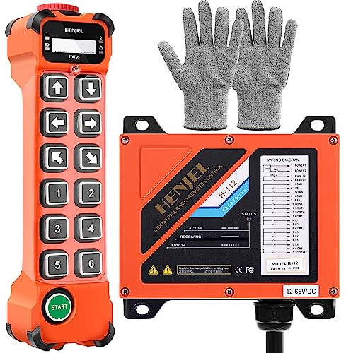 sloHEXtted H112 Télécommande sans fil industrielle pour grue 110-460V | Télécommande multifonction 12 boutons pour grue à tour grande grue portique palan multicanal machines de levage génie civil