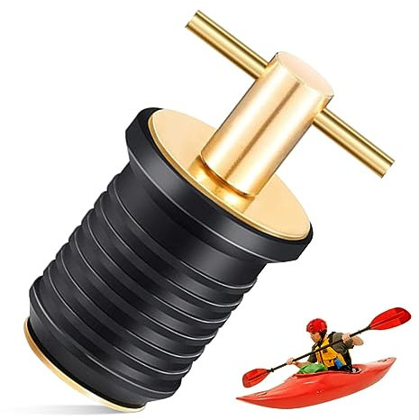 Hilai Sanitärarmaturen, Bootsstopfen für 3/4 Zoll T förmiger Bootsablassstopfen, Gummi Twist Turn Bootszubehör mit Messing Schnappgriff, Bootsablassstopfenschlüssel