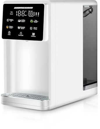 WONGSAM YQC-002 - Sistema de purificación de agua por ósmosis inversa UV para encimera, filtro de agua RO de 5 etapas, 4:1 puro para drenar, dispensador de agua caliente instantáneo para el hogar, la