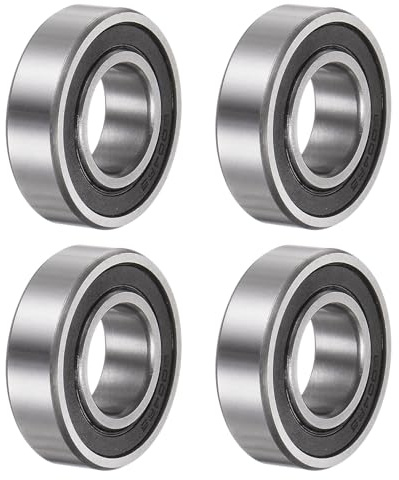 uxcell 4pcs 6004-2RS Deep Groove Ball Bearings, Chrome Steel Z2 Double Rubber Sealed Bearing 20mm x 42mm x 12mm