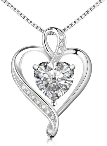 Alittlecare 925 Sterling Silver Necklace - Exquisite Silver Jewelry for Women - Heart Pendant Silver Necklace - Birthday, Anniversary, Valentine's Day Gift for Women, Wife, Mom, Girlfriend, Lady