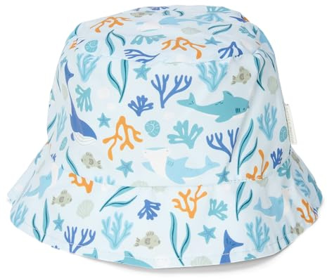 Little Dutch Sonnenhut Kindersonnenhut Fischerhut wendbar - Ocean Dreams blau/Honey Stripes gelb (Gr. 86/92-98/104)