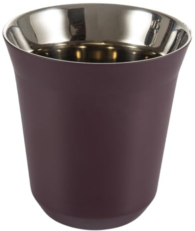 Dianoo 160ml Stainless Steel Espresso Cup, Small Metel Insulated Cup, Double Wall Thermally Insulated Drinking Cups, Capsule Coffee Mug, Purple