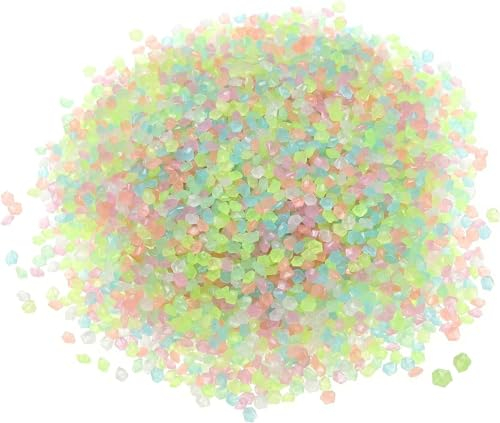 MacroHu 4000 Piezas Fluorescente Piedras Piedras Acuarios Piedra Jardineria Exterior Piedras Decorativas Piedras para Macetas Piedras Luminosas Piedras Decoracion Jardin Guijarros Luminosos-Colores
