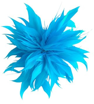 Brosche Anstecknadel Blume Feder Kleidung Geburtstag Geschenk Blau Türkis