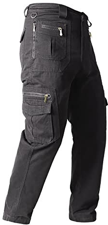 Generisch Hosen Herren, Cargo Outdoor Hose Männer Stretch Einfarbig Combat Tactical Mit Taschen Arbeitslatzhose Stretch (XL, Grau)