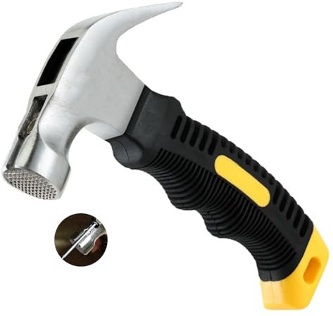 Wnqou 8oz Claw Hammer - Milled Face Camping Mini Hammer with Magnetic, Black