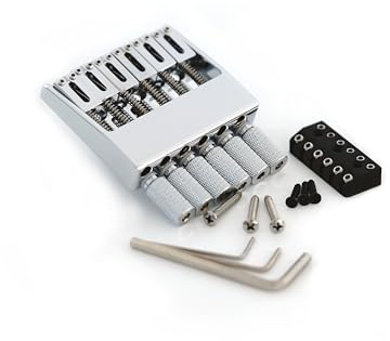 Guyker Headless Bridge Saitenhalter und Stegsaitenschloss für 6 Saiten Headless Gitarrenzubehör (WT001, Chrom)