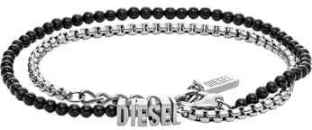 Diesel Unisex Font Wickelarmband Achat schwarz, DX1542040
