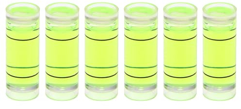 sourcing map Lot de 6 petites fioles cylindriques de niveau à bulle en PMMA 9 x 25 mm - Mini niveau à bulle horizontal - Outils de mesure pour camping-car, TV, cadre photo - Outil de mise en niveau