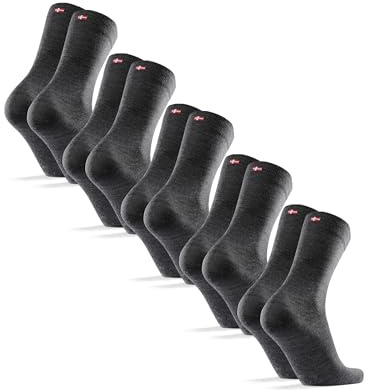 DANISH ENDURANCE Merino Wool Socks Mens, Premium Smart Mens Socks for Everyday, Breathable & Temperature-Regulating Comfort, 3 or 5 Pack